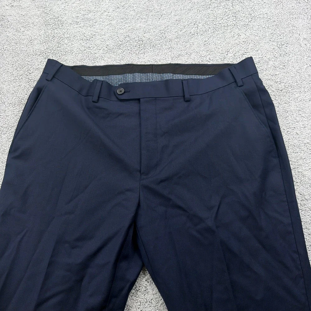 Lauren Ralph Lauren Suit Mens 42R 36x30 Blue Stretch Pleated Pant Wool Blend